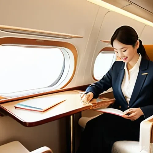 기차 좌석별 장단점 분석 - **Luxurious Gran Class Experience**
    "A sophisticated woman in her early 30s is elegantly seated ...
