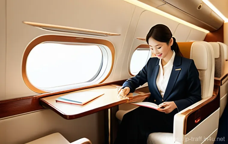 기차 좌석별 장단점 분석 - **Luxurious Gran Class Experience**
    "A sophisticated woman in her early 30s is elegantly seated ...